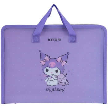 Папка-портфель Kite на блискавці з тканинними ручками Kuromi HK24-202