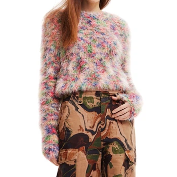 Жіночий класичний хутряний джемпер Desigual Mia XL 22WWJF35/9019 (XL)