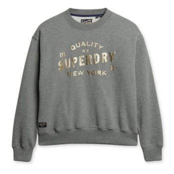 Жіночий світшот Superdry Luxe Metallic сірий із золотистим написом M W2011991A 5XZ (38)