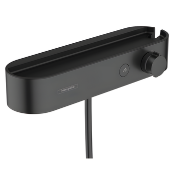 Термостат для душа Hansgrohe WallStoris латунь, черный матовый + ручная лейка (24250670)