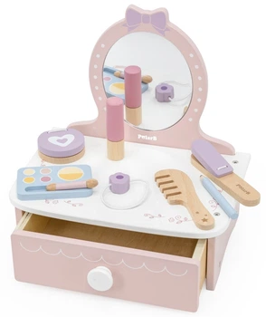 Дерев'яний туалетний столик Viga PolarB з іграшковими аксесуарами (6971608442711)