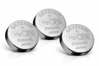 Батарейки Maxell SR721SW (362) 1.55V Silver Oxide, набор 3 шт, серебряно-оксидные для часов