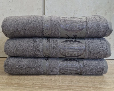Набор турецких бамбуковых махровых полотенец Zeron 3 штуки 70х140 Bamboo Grey