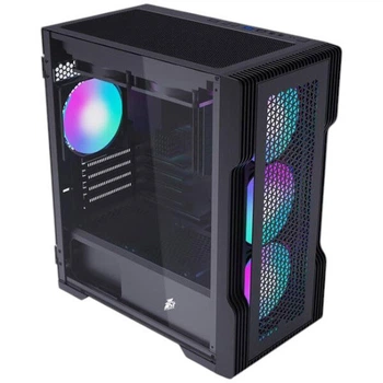 Корпус 1stPlayer T3-BK-4F1, Чорний - 578392