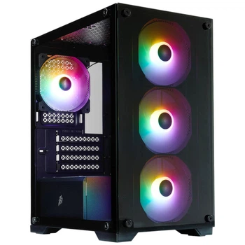 Корпус 1stPlayer X2-M-BK-4F7, Черный - 603875