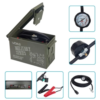 Компресор автомобільний VOIN VM-070 "MILITARY SERIES" 10Атм/25A/90л/клеми