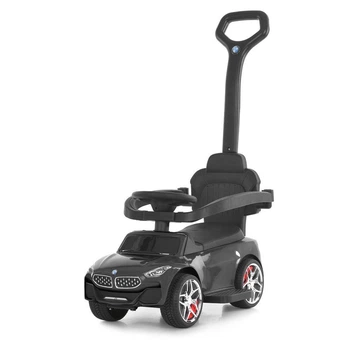 Детская каталка-толокар машина с родительской ручкой BMW Bambi M 6253EL-2 Черный