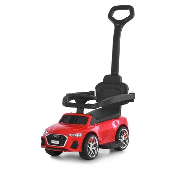 Детская каталка-толокар машина с родительской ручкой Audi Bambi M 6254EL-3 Красный