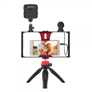 Набор для влогинга Video Making Kit AY49X со штативом микрофоном и LED подсветкой для создания профессионального контента блогинга съемки видео на смартфон для создания четких кадров с чистым звуком и равномерным освещением для контент мейкеров