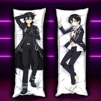 Дакимакура 150х50 см Кирито Мастера Меча Онлайн Kirito Sword Art Online Подушка с наволочкой двусторонняя