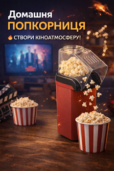 Попкорниця Popcorn maker Minijoy GPM-810 електрична для приготування попкорну без олії апарат для попкорну гарячим повітрям домашня машина для попкорну для кухні та перекусів