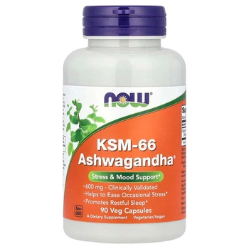 Ашваганда Now Foods (KSM-66 Ashwagandha) 600 мг 90 капсул NOW04633