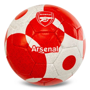 Мяч футбольный №5 PU Гриппи сшит вручную BALLONSTAR ARSENAL FB-7582 Красный-белый