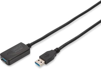 Удлинитель Digitus USB 3.0 Active Cable, A/M-A/F, 5 м Черный (DA-73104)
