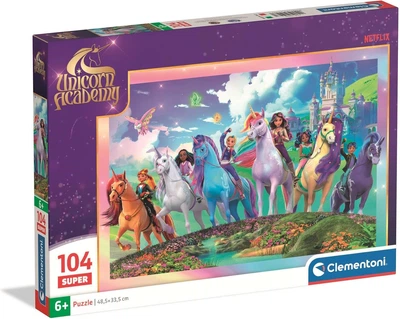 Пазл Clementoni: SuperColor — Unicorn Academy / Академия Единорогов (104 элемента) — 25098