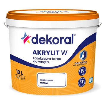 Фарба білосніжна латексна Dekoral Akrylit W LATEKSOWA 10л