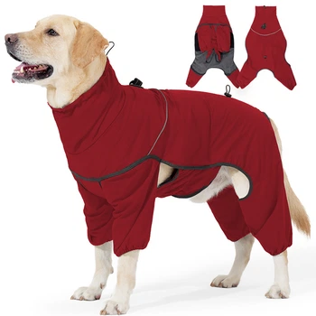 Зимний водонепроницаемый комбинезон для собак Wan Talk Four-legged Reflective Jacket, Red, S