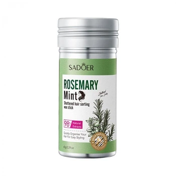 Віск для укладання волосся з розмарином та м'ятою SADOER Rosemary Mint WAX STICK, восковий стік для волосся, 65 г