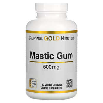 Смола мастикового дерева California Gold Nutrition (Mastic Gum) 500 мг 180 капсул CGN01838