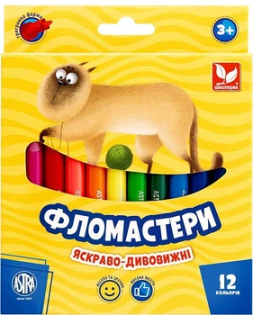 Фломастери конічні 12 кольорів (різні кольори) Astra (292406)