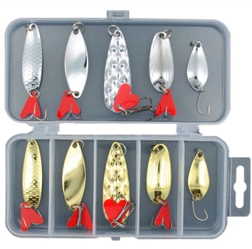 Набор колеблющихся блесен Ten Spoons 10 шт 2.8 -8.5г 2.8-6 см в коробке