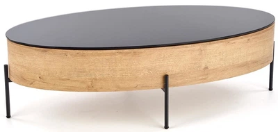 Ława Halmar ZENGA z funkcją przechowywania Czarny / dąb złoty (V-CH-ZENGA-LAW) (5905248108745)