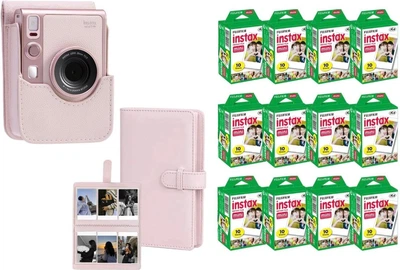 Набор Fujifilm INSTAX MINI EVO Hybrid Light Pink розовая фотокамера мгновенной печати / картриджи 120 фото / чехол розовый / фотоальбом 108 фото / подарочная упаковка