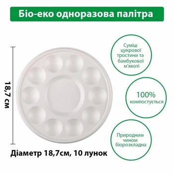 Палітра Sinoart бамбукова біо-розкладна 19 см (A262-10PK)