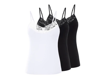 Майка бельевая набор 3 шт. кружевные для женщины Esmara LYCRA® 473611 L черный, белый