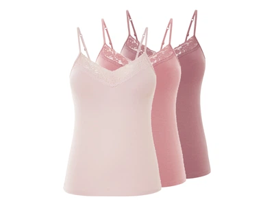 Майка бельевая набор 3 шт. кружевные для женщины Esmara LYCRA® 473611 S Розовый