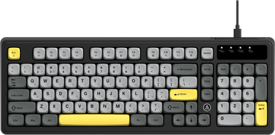 Клавиатура Ajazz AF98 USB UA Black/Grey/Yellow (AF98-BGY) 327354