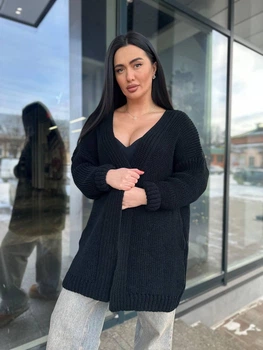 Кардиган жіночий в'язаний чорний 44-60 с1524.5009