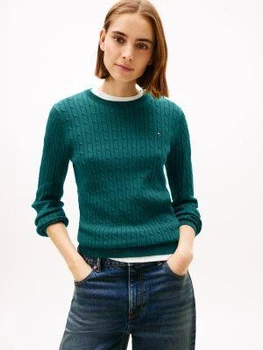 Жіночий в'язаний свитер Tommy Hilfiger, бірюзовий, розмір L
