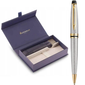 Подарунковий набір Waterman EXPERT Stainless Steel GT BP (кулькова ручка + чохол + коробка)
