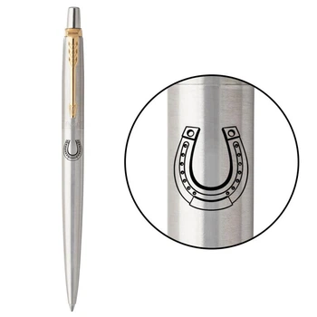 Ручка шариковая Parker JOTTER DESIGN Stainless Steel GT BP Счастливая подкова