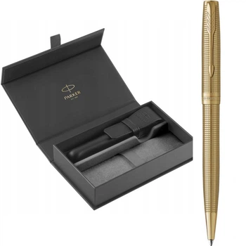 Набор Parker SONNET SE Cisele Gold GT BP (шариковая ручка + кожаный чехол + коробка)