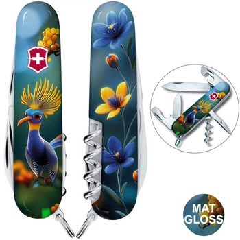 Швейцарский складной нож 91мм Victorinox SPARTAN DESIGN Райская синяя птичка 1.3603.3.R2090pk