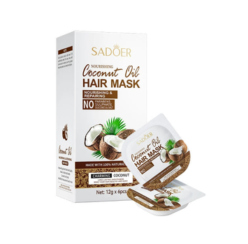 Питательная маска для волос Sadoer Nourishing Coconut Oil Hair Mask с кокосовым маслом 12 шт.