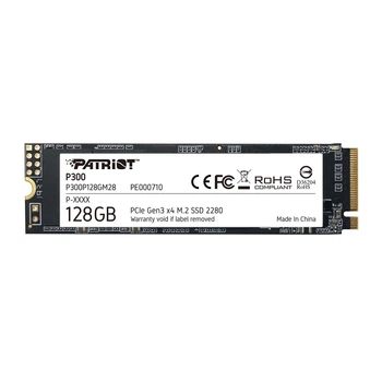 Твердотельный накопитель Patriot P300, SSD M.2, 128GB, NVMe, 2280, PCIe 3.0, 3D TLC