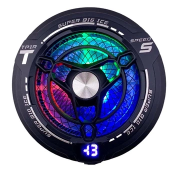 Магнитный RGB-кулер FS12, 90mm, 45W PD (15V/3A Max) с дисплеем (3 режима) Type-C, BLACK