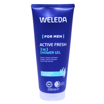 Гель для душу 3в1 для тіла волосся та обличчя чоловічий WELEDA men s/g 3in1 act.f.m200