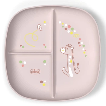 Тарілка секційна Chicco, 12м+, колір пудровий (16003.15)