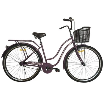 Велосипед SPARK CITY AURA (колеса - 28", сталева рама - 18") з кошиком сливовий