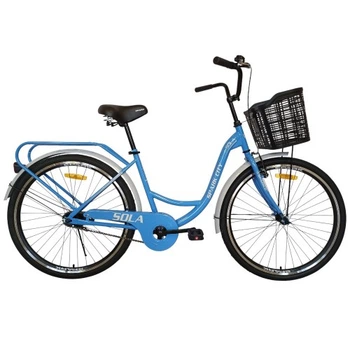 Велосипед SPARK CITY SOLA (колеса - 26", стальная рама - 17") с корзиной синий