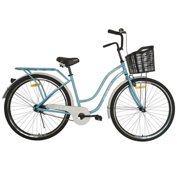 Велосипед SPARK CITY AURA (колеса - 28", стальная рама - 18") с корзиной голубой