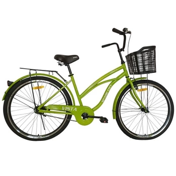 Велосипед SPARK CITY VISTA (колеса - 26", стальная рама - 17") с корзиной салатовой