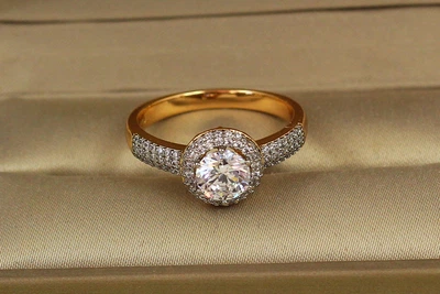 Кольцо Xuping Jewelry Гармония с родием р 16 золотистое