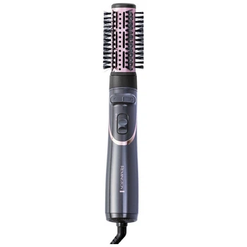 Фен-щітка Remington Curl & Straight Confidence, 800Вт, 2 режими, іоніз-я, оберт., хол. обдув,кейс, кераміка, сірий