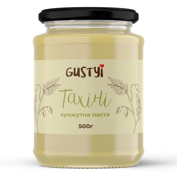 Тахини, из обжаренного белого кунжута, ТМ Gustyi, 500г (4825489257846)