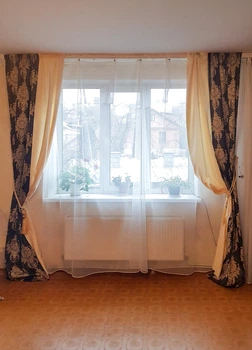 Комплект штор и тюль Lumelle Damask карниз 250см шоколадный с бежевым (11_3ш)